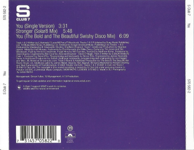 UK Single (CD-2 Back)
